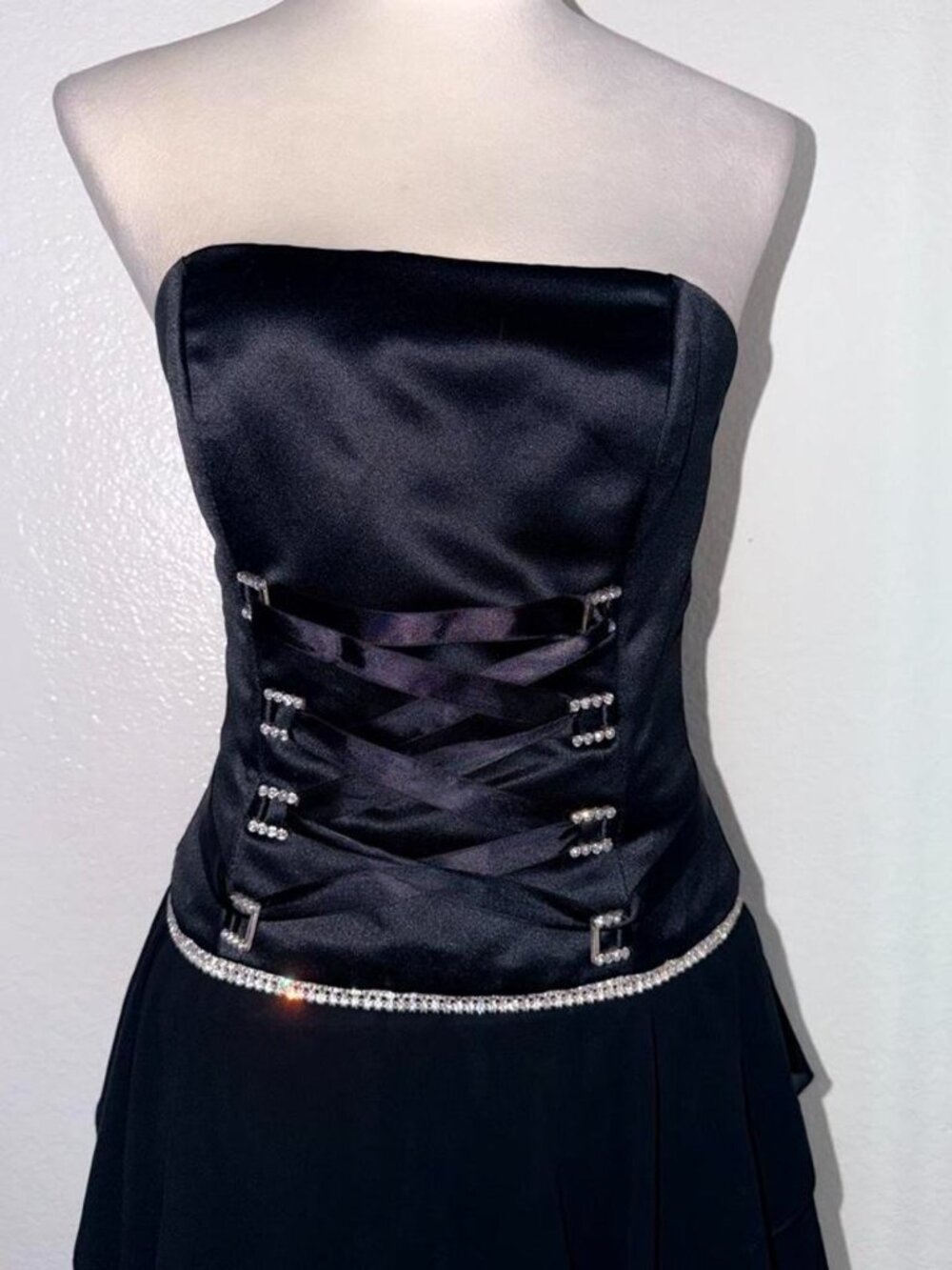 Vintage Jessica McClintock Black Corset Dress - Picture 2 of 4